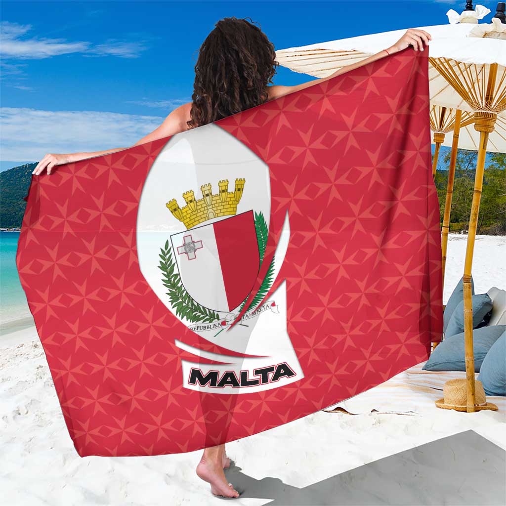 Malta Sarong with Red White Swirl Design - Wonder Print Shop