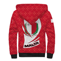 Malta Sherpa Hoodie with Red White Swirl Design - Wonder Print Shop