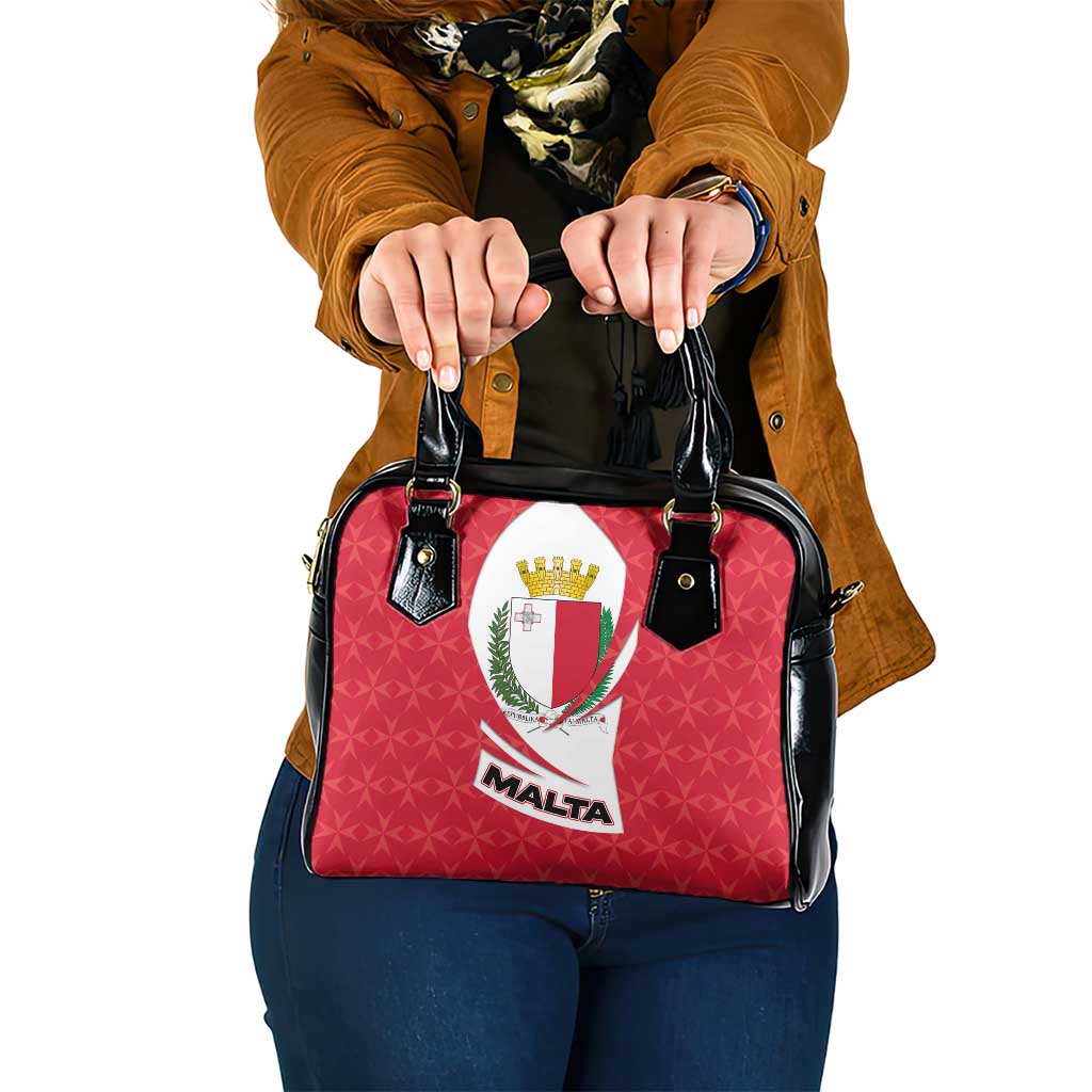 Malta Shoulder Handbag with Red White Swirl Design - Wonder Print Shop