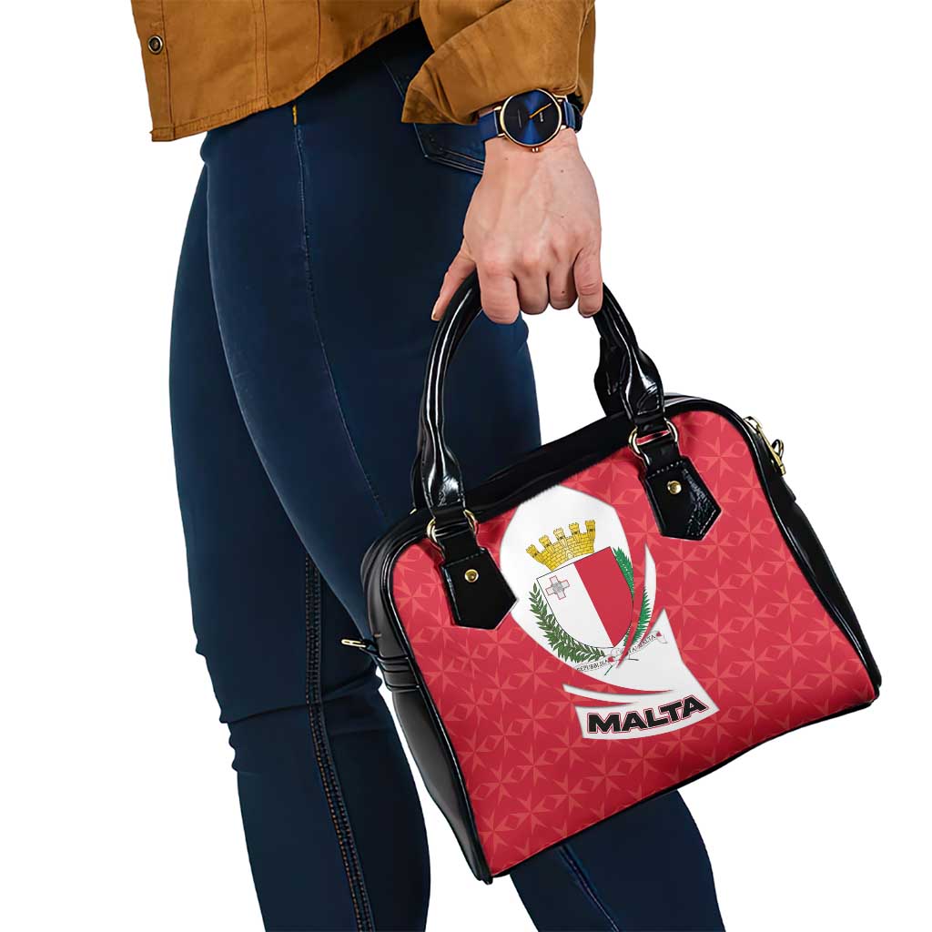 Malta Shoulder Handbag with Red White Swirl Design - Wonder Print Shop