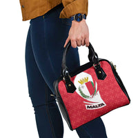 Malta Shoulder Handbag with Red White Swirl Design - Wonder Print Shop