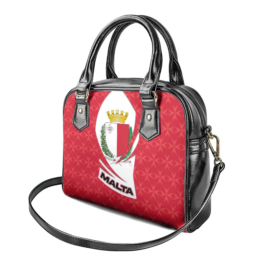 Malta Shoulder Handbag with Red White Swirl Design - Wonder Print Shop