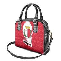 Malta Shoulder Handbag with Red White Swirl Design - Wonder Print Shop