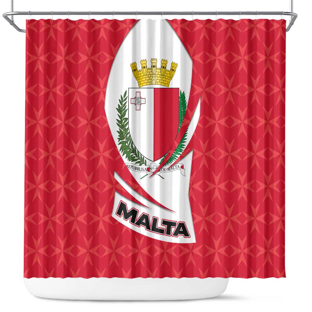 Malta Shower Curtain with Red White Swirl Design - Wonder Print Shop