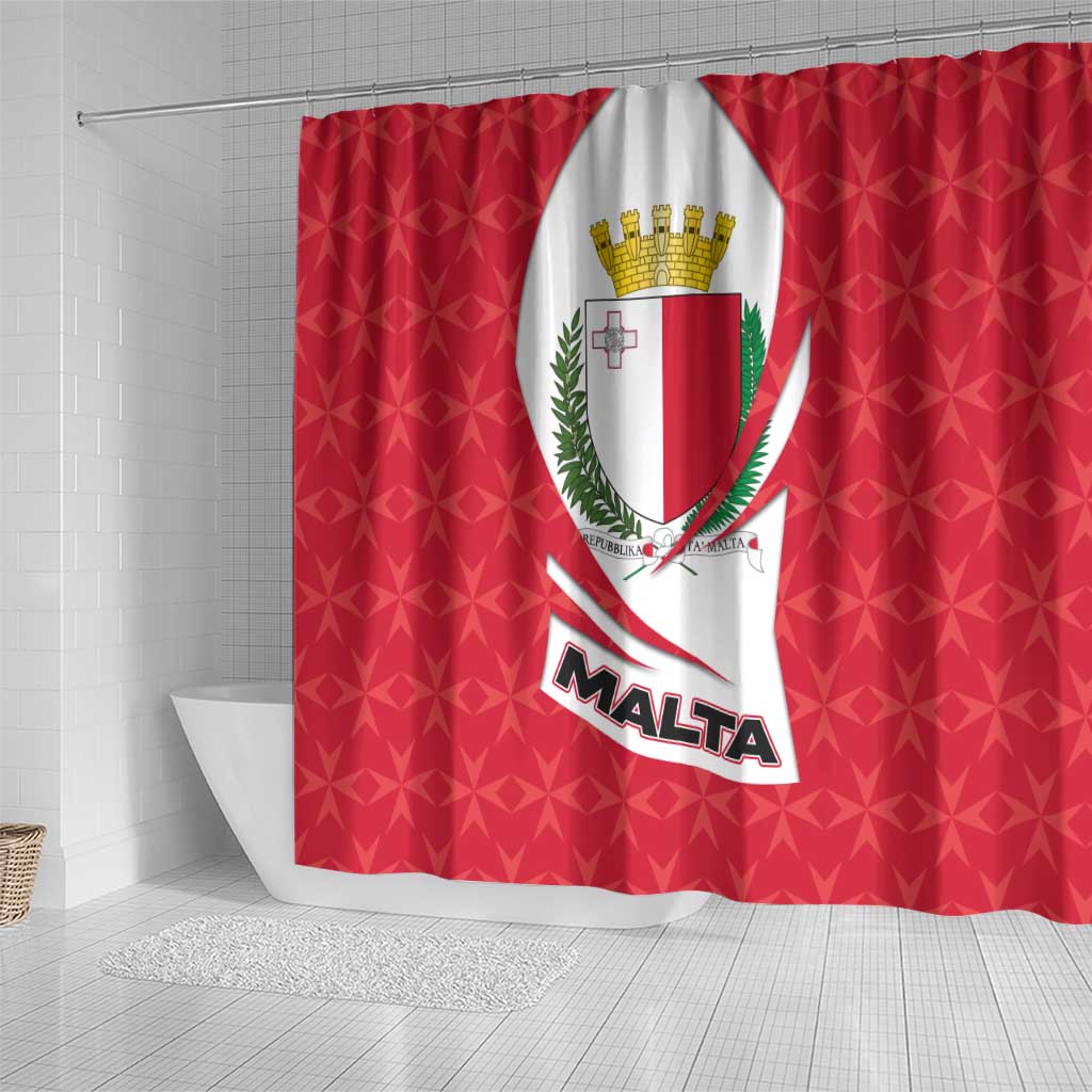 Malta Shower Curtain with Red White Swirl Design - Wonder Print Shop