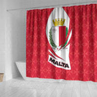 Malta Shower Curtain with Red White Swirl Design - Wonder Print Shop