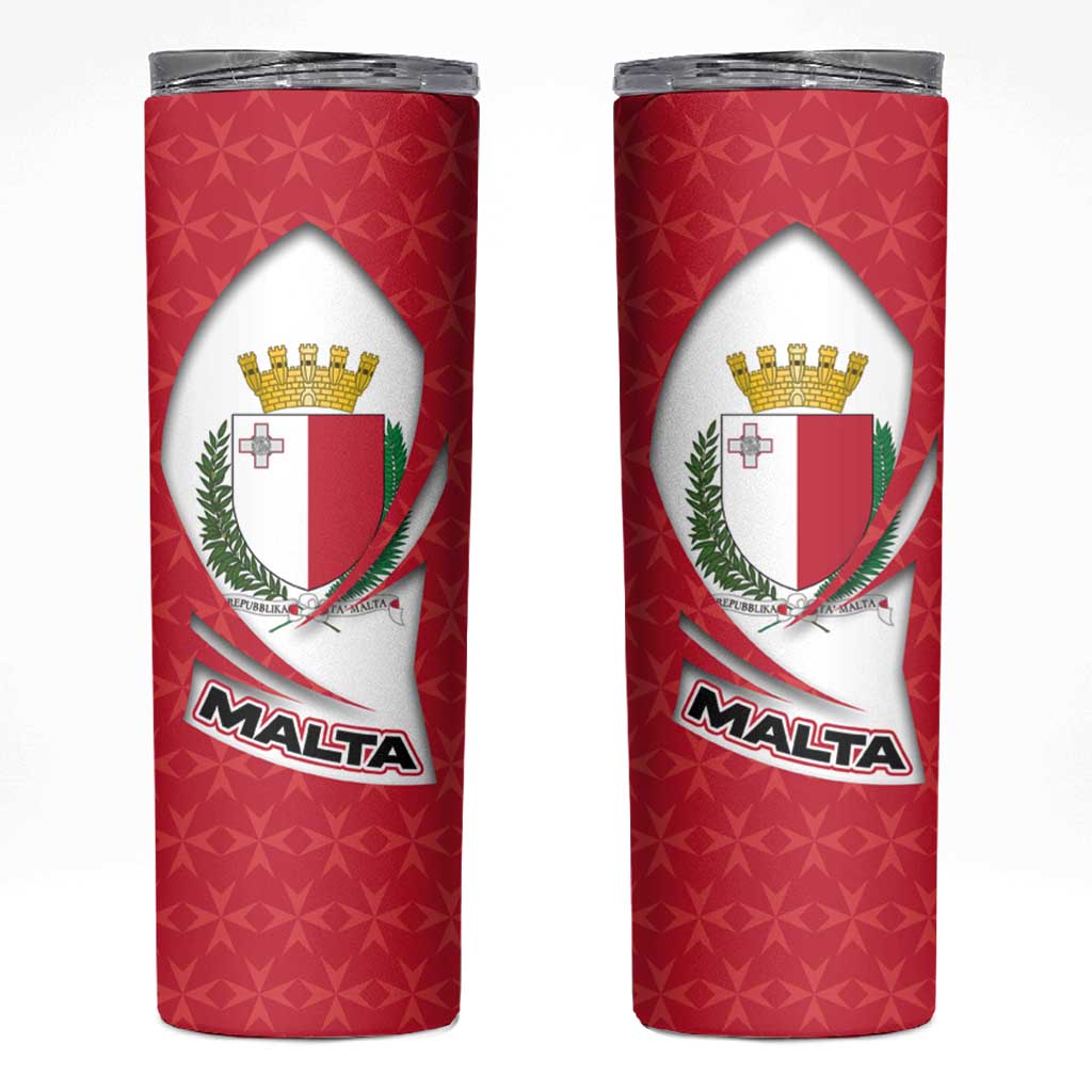 Malta Skinny Tumbler with Red White Swirl Design - Wonder Print Shop