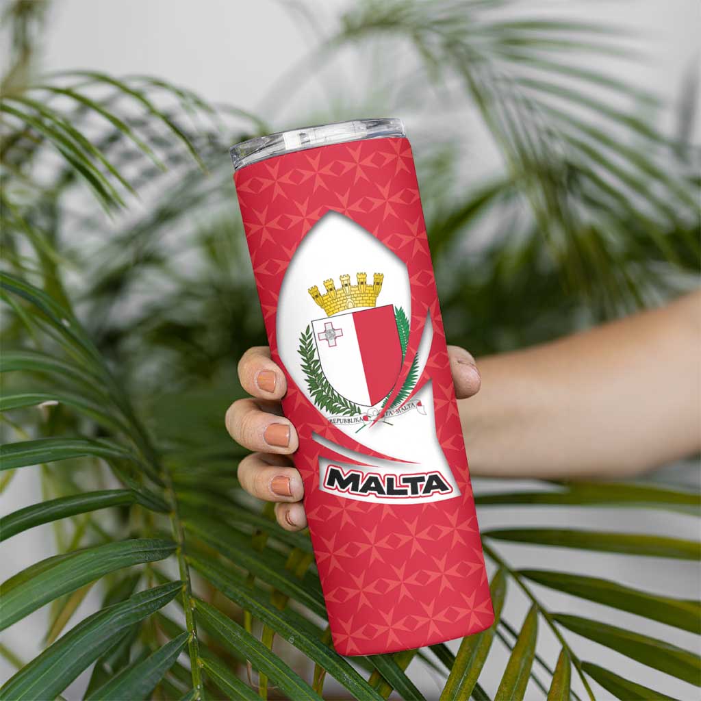 Malta Skinny Tumbler with Red White Swirl Design - Wonder Print Shop