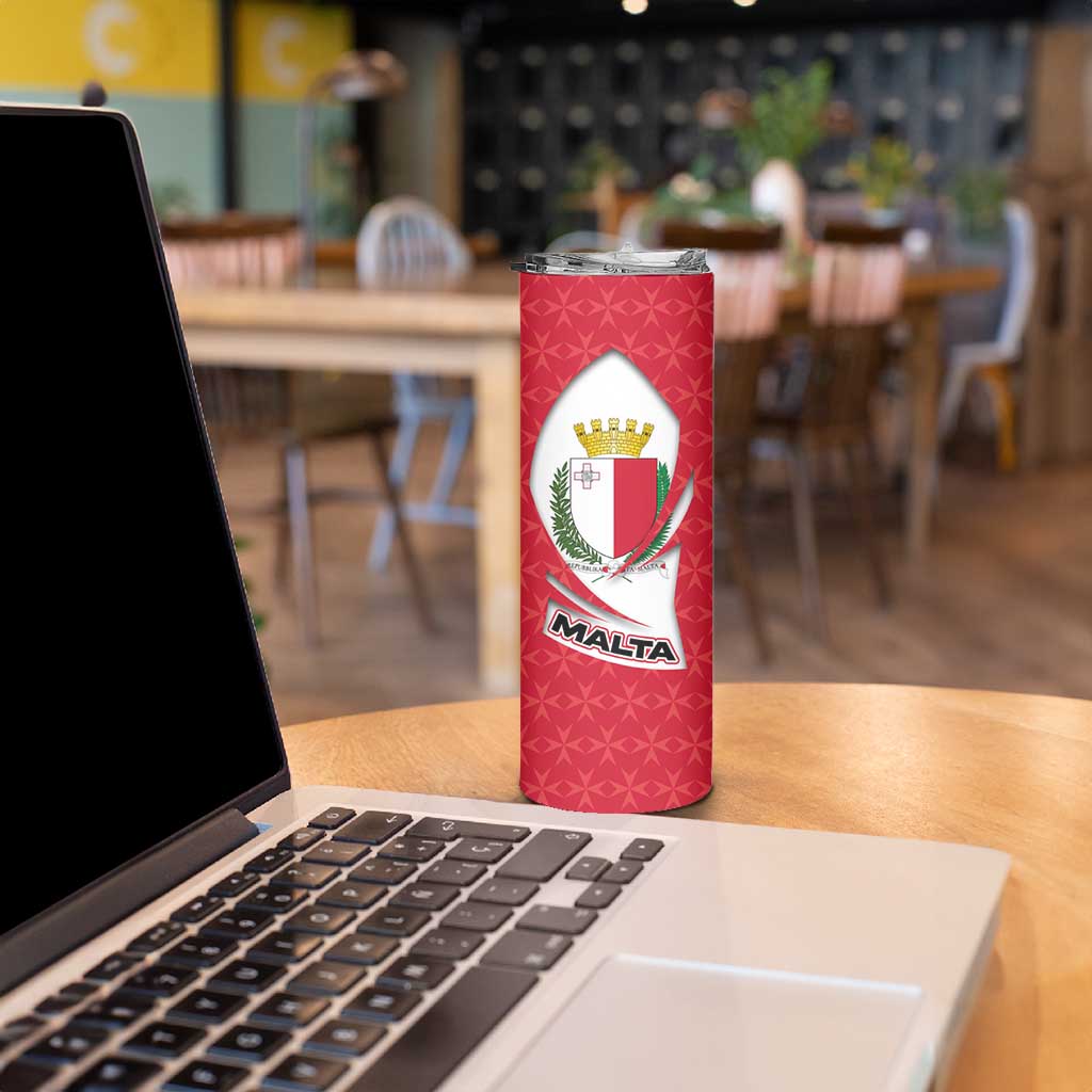 Malta Skinny Tumbler with Red White Swirl Design - Wonder Print Shop