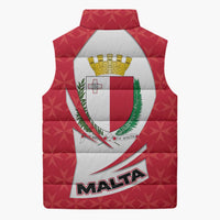 Malta Sleeveless Puffer Jacket with Red White Swirl Design - Wonder Print Shop