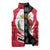 Malta Sleeveless Puffer Jacket with Red White Swirl Design - Wonder Print Shop