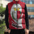 Malta Sleeveless Puffer Jacket with Red White Swirl Design - Wonder Print Shop