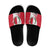 Malta Slide Sandals with Red White Swirl Design - Wonder Print Shop