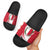 Malta Slide Sandals with Red White Swirl Design - Wonder Print Shop