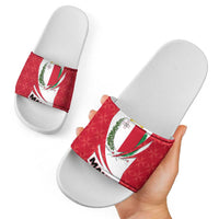 Malta Slide Sandals with Red White Swirl Design - Wonder Print Shop