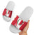 Malta Slide Sandals with Red White Swirl Design - Wonder Print Shop