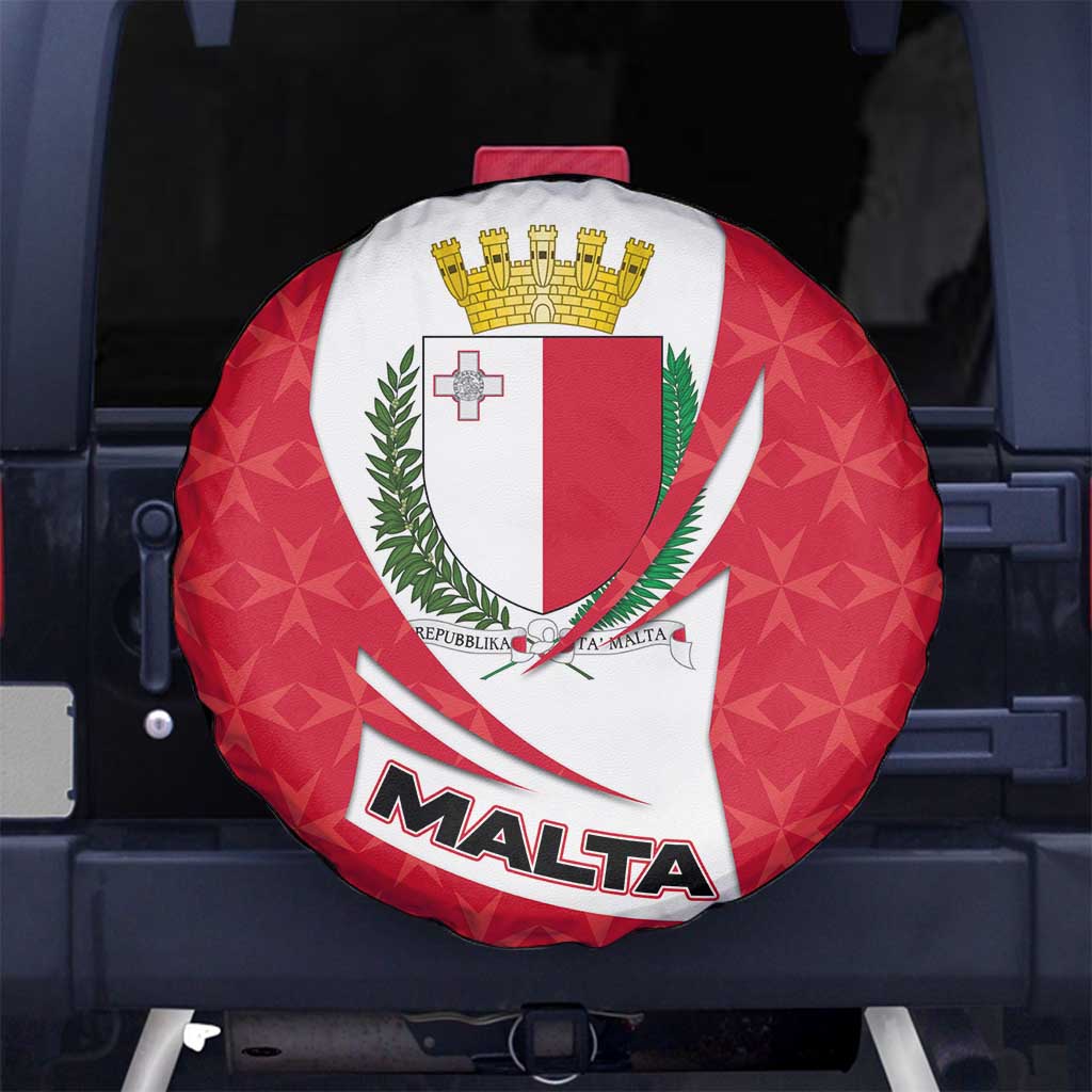 Malta Spare Tire Cover with Red White Swirl Design - Wonder Print Shop