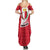 Malta Summer Maxi Dress with Red White Swirl Design - Wonder Print Shop