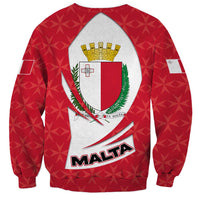 Malta Sweatshirt with Red White Swirl Design - Wonder Print Shop