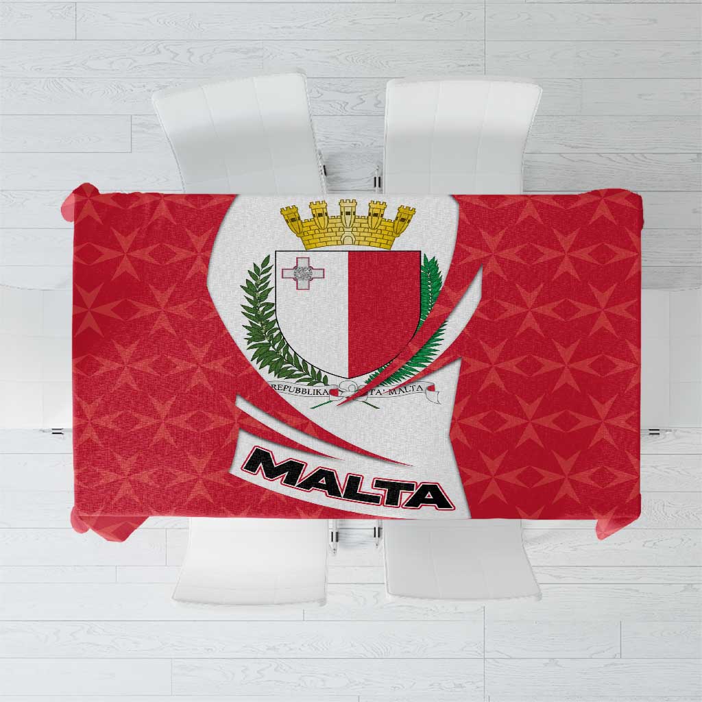 Malta Tablecloth with Red White Swirl Design - Wonder Print Shop