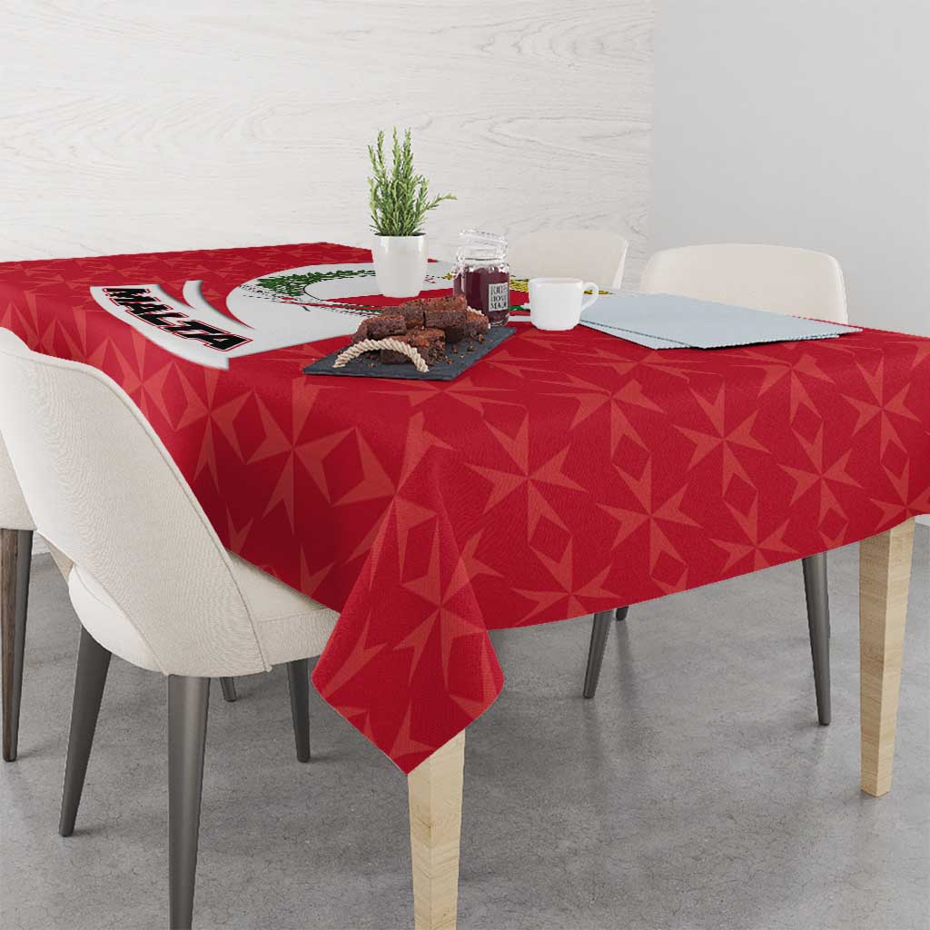 Malta Tablecloth with Red White Swirl Design - Wonder Print Shop