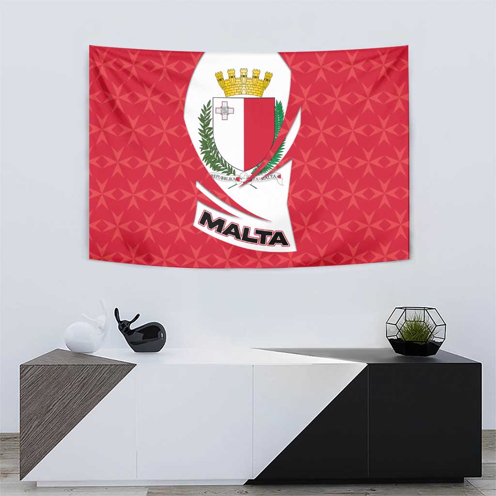Malta Tapestry with Red White Swirl Design - Wonder Print Shop