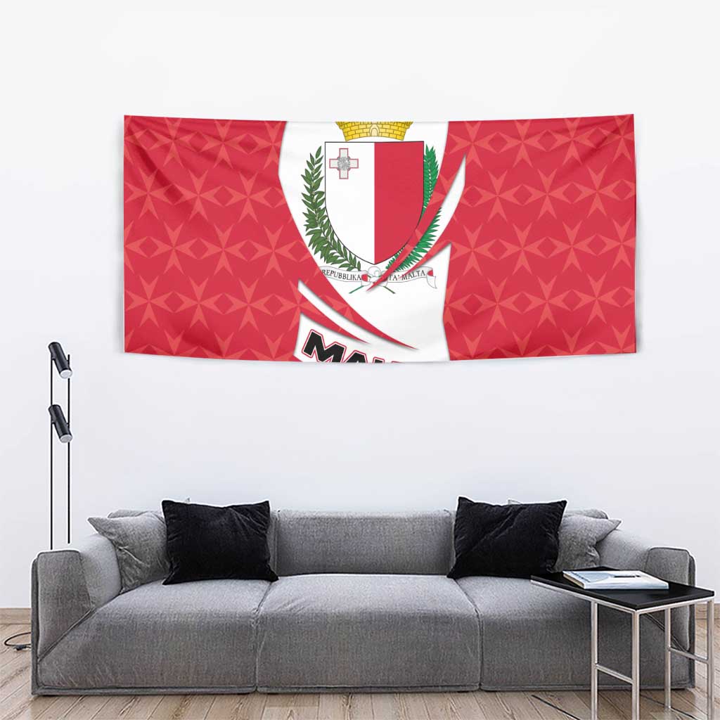 Malta Tapestry with Red White Swirl Design - Wonder Print Shop