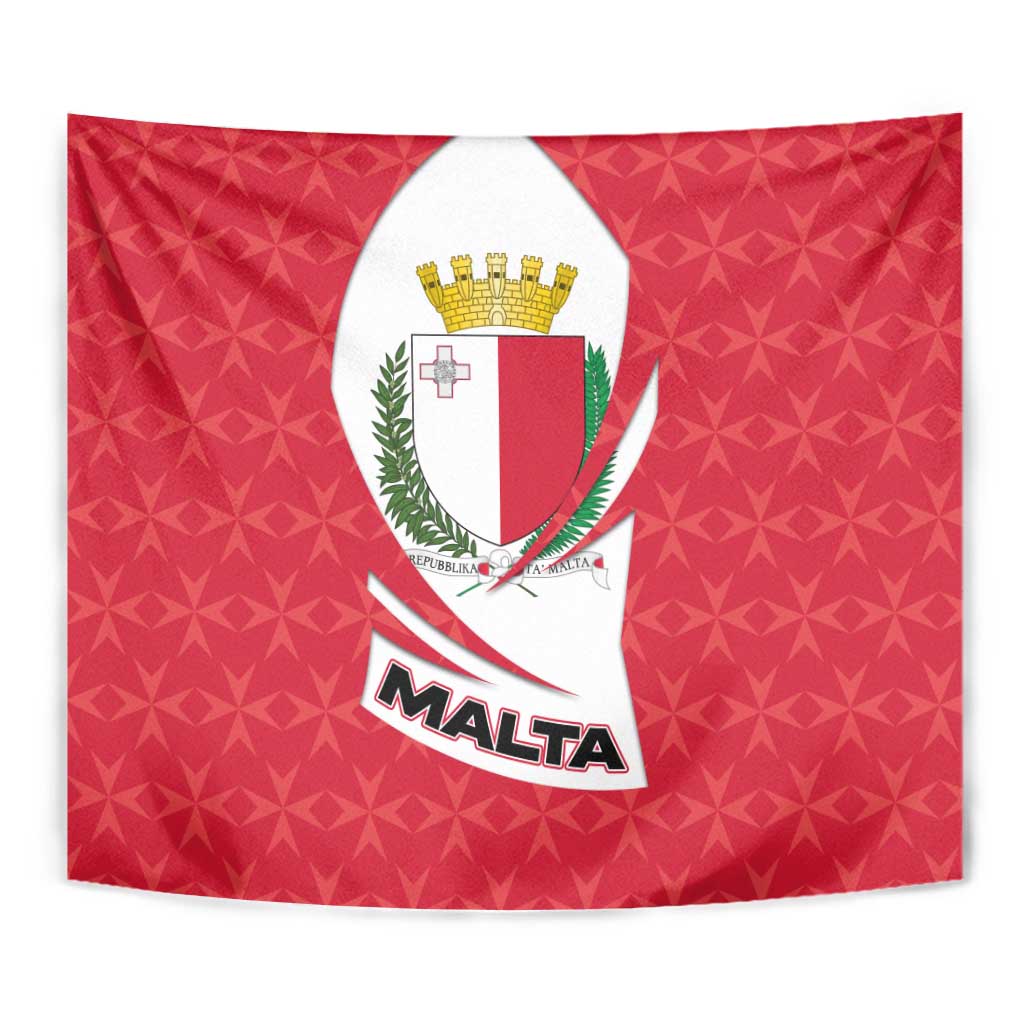 Malta Tapestry with Red White Swirl Design - Wonder Print Shop