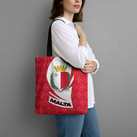 Malta Tote Bag with Red White Swirl Design - Wonder Print Shop