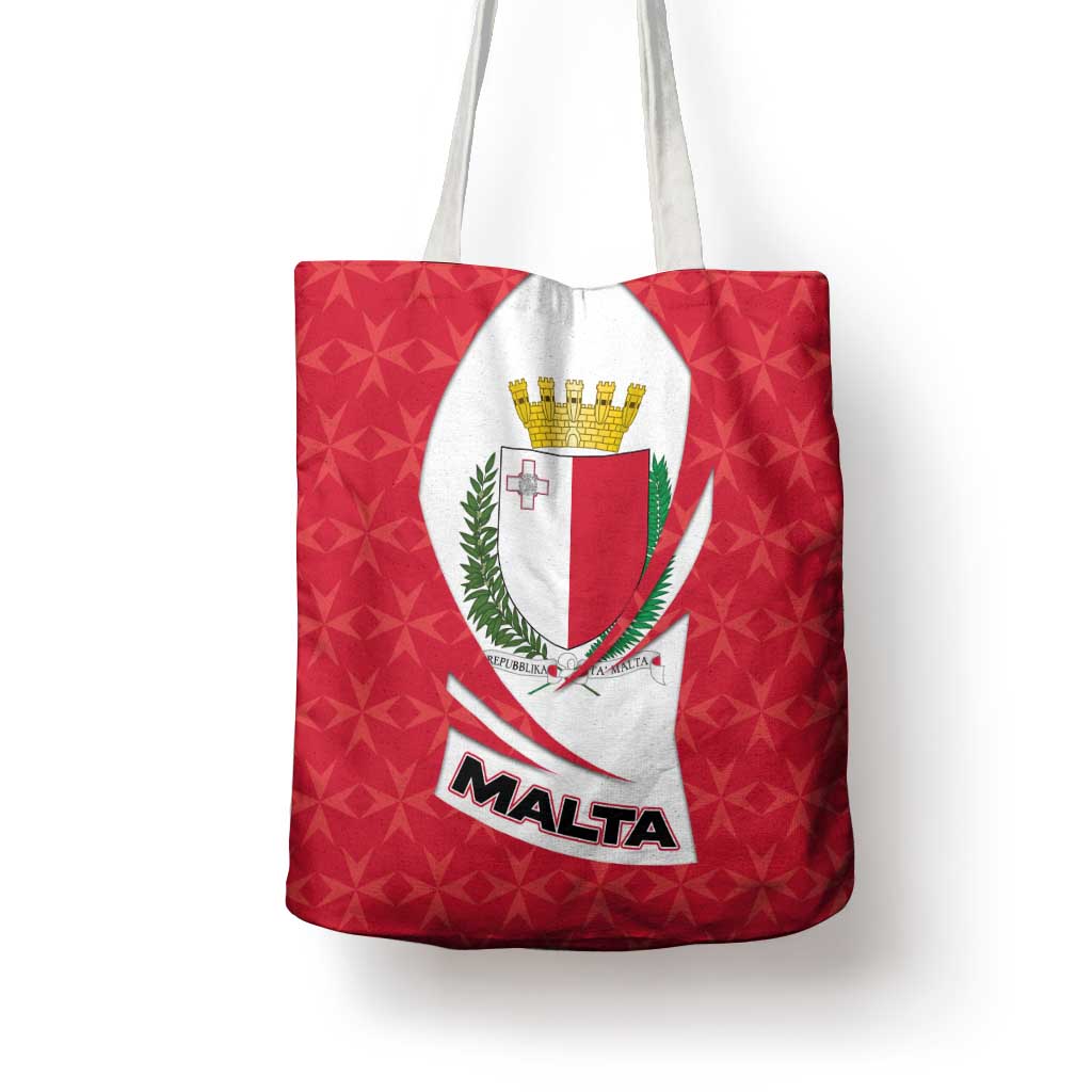 Malta Tote Bag with Red White Swirl Design - Wonder Print Shop
