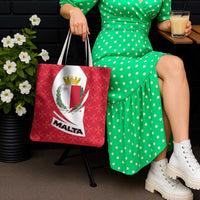 Malta Tote Bag with Red White Swirl Design - Wonder Print Shop