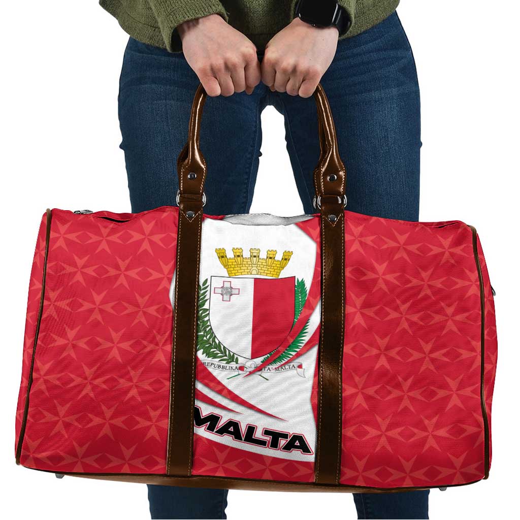 Malta Travel Bag with Red White Swirl Design - Wonder Print Shop