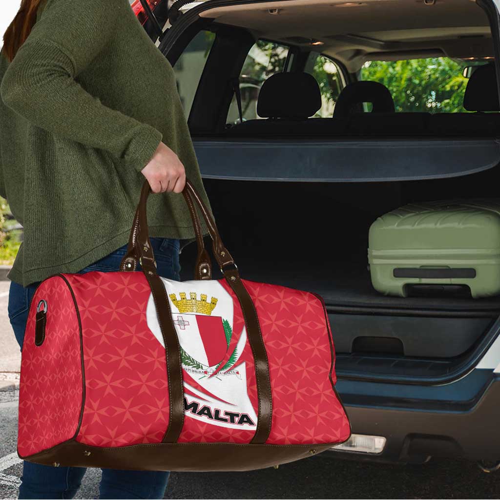 Malta Travel Bag with Red White Swirl Design - Wonder Print Shop