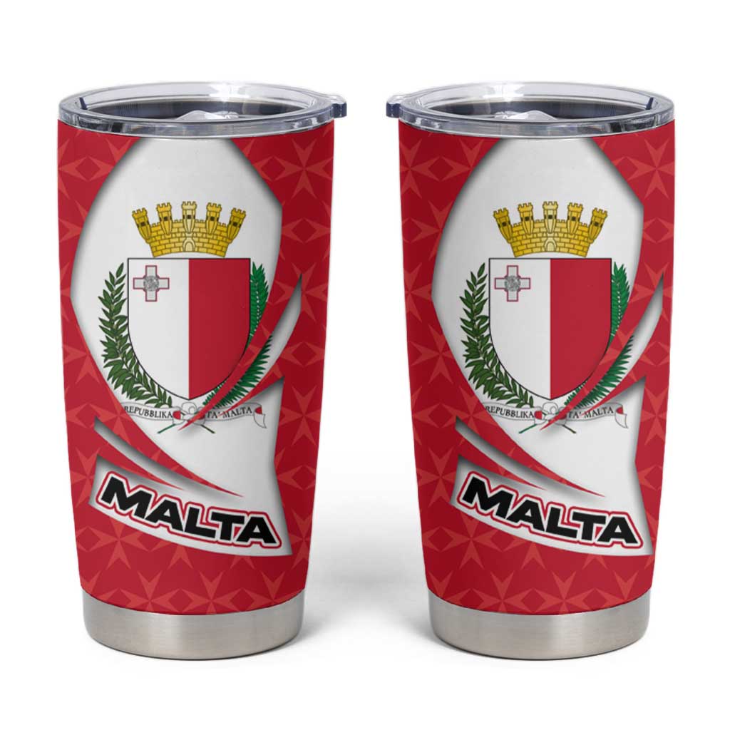 Malta Tumbler Cup with Red White Swirl Design - Wonder Print Shop