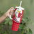 Malta Tumbler With Handle with Red White Swirl Design - Wonder Print Shop