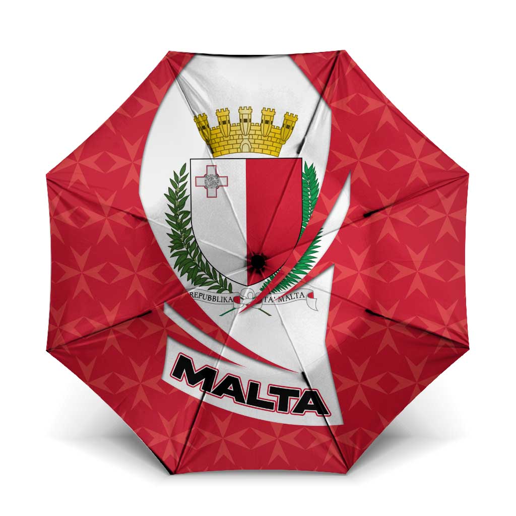Malta Umbrella with Red White Swirl Design - Wonder Print Shop