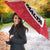 Malta Umbrella with Red White Swirl Design - Wonder Print Shop