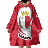 Malta Wearable Blanket Hoodie with Red White Swirl Design - Wonder Print Shop