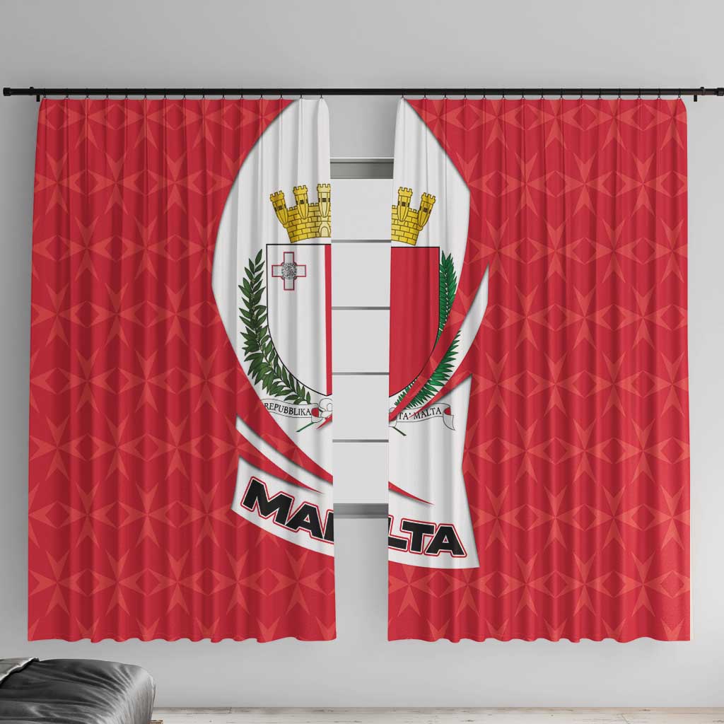 Malta Window Curtain with Red White Swirl Design - Wonder Print Shop