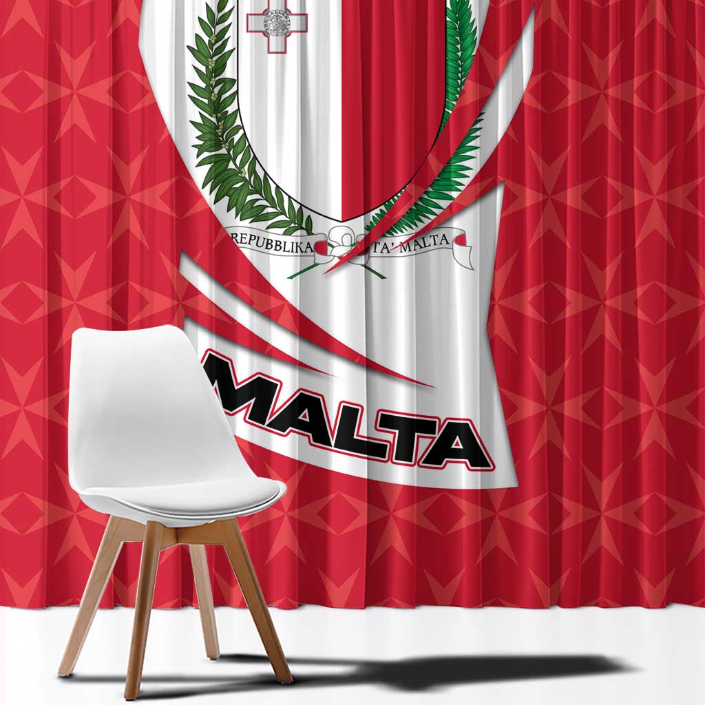 Malta Window Curtain with Red White Swirl Design - Wonder Print Shop