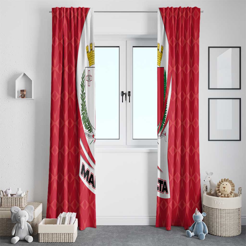 Malta Window Curtain with Red White Swirl Design - Wonder Print Shop