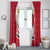 Malta Window Curtain with Red White Swirl Design - Wonder Print Shop