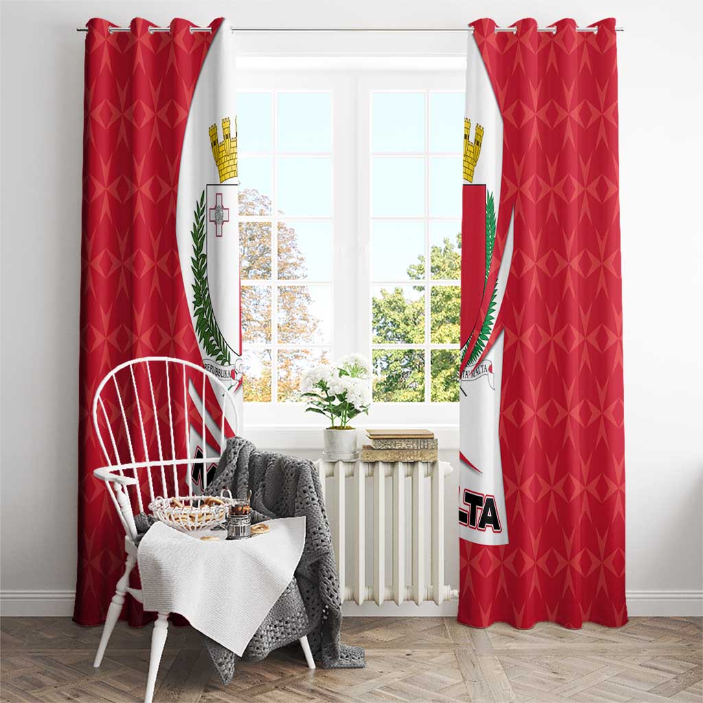 Malta Window Curtain with Red White Swirl Design - Wonder Print Shop
