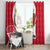 Malta Window Curtain with Red White Swirl Design - Wonder Print Shop