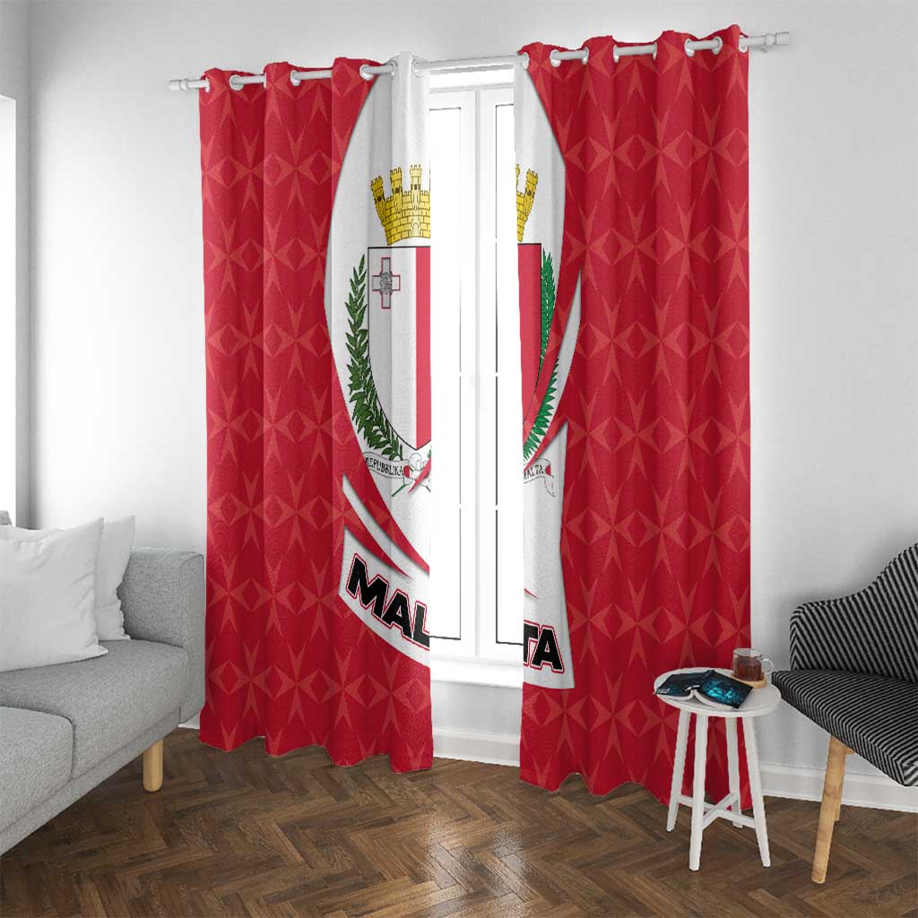 Malta Window Curtain with Red White Swirl Design - Wonder Print Shop