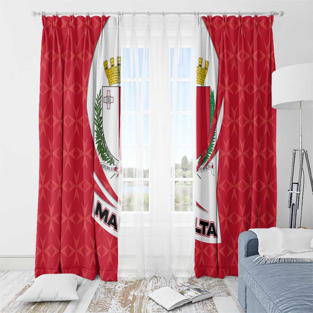 Malta Window Curtain with Red White Swirl Design - Wonder Print Shop