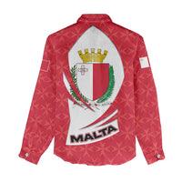 Malta Women Casual Shirt with Red White Swirl Design - Wonder Print Shop