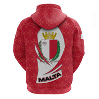Malta Zip Hoodie with Red White Swirl Design - Wonder Print Shop