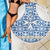 Malta Beach Blanket with Blue White Tile Design and Maltese Cross Pattern - Wonder Print Shop