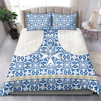 Malta Bedding Set with Blue White Tile Design and Maltese Cross Pattern - Wonder Print Shop